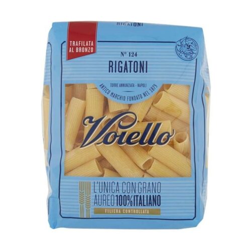 Voiello Il Rigatone N°124 Pasta Trafilat a al Bronzo di Grani 100% Italiani Gr.50