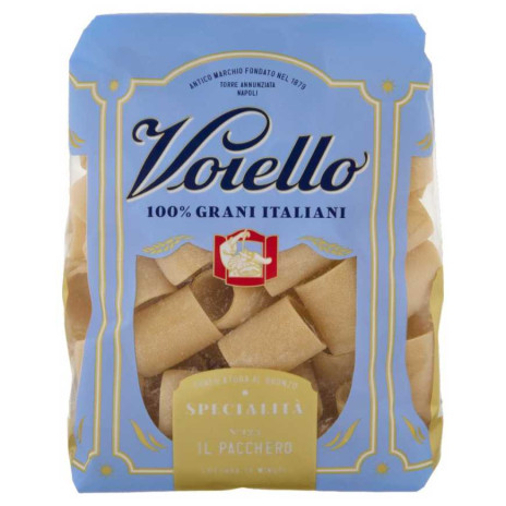 Voiello Il Pacchero N°123 Pasta Trafilata Bronzo di Grano Aureo 100% italiano Gr