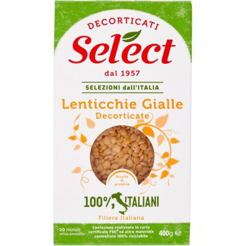 Select Lenticchie Gialle Decorticate Gr400