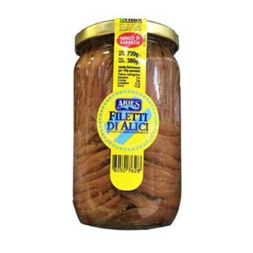 Aries Filetti di Acciughe in olio Vetro Gr42