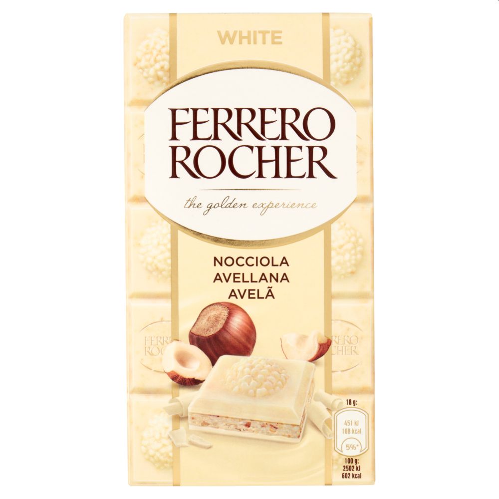 Ferrero Rocher Cioccolato Bianco e Nocciola Gr90